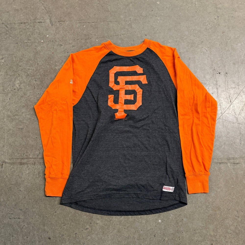 San Francisco Giants Mens Medium Long Sleeve Raglan Baseball‎ Tee SF Logo
